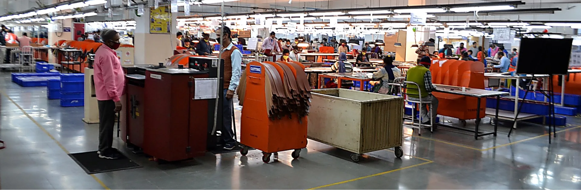 Apparel finishing floor at an OfBusiness unit
