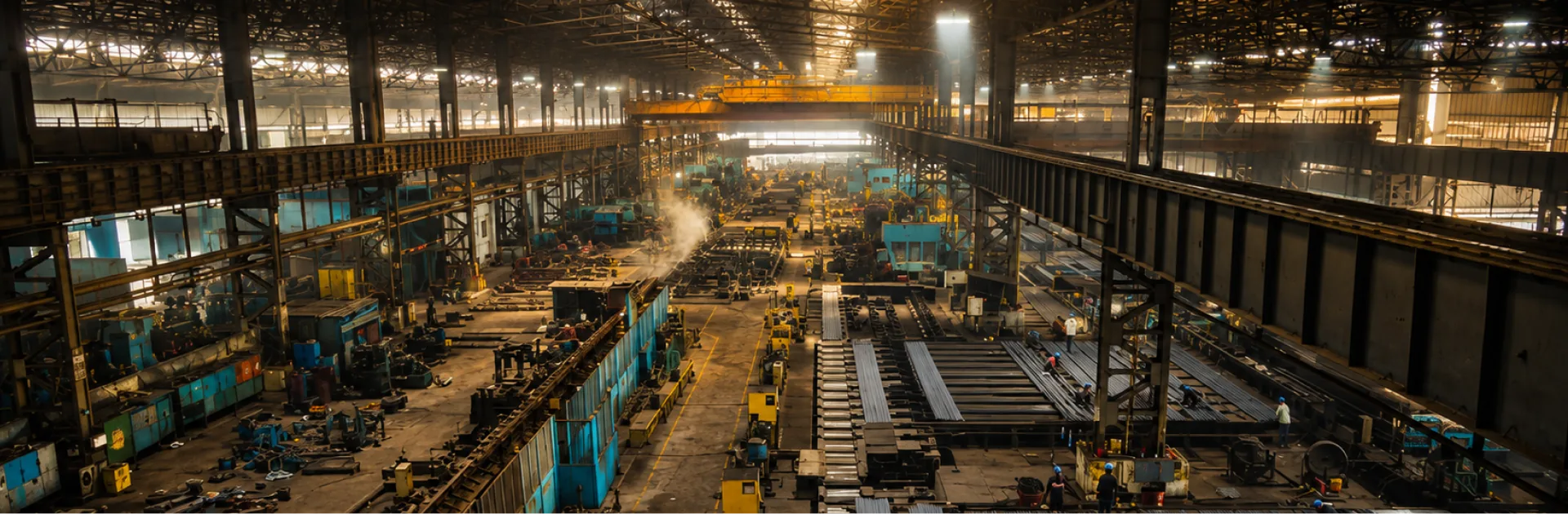 Hot rolling mill floor at an OfBusiness metals unit