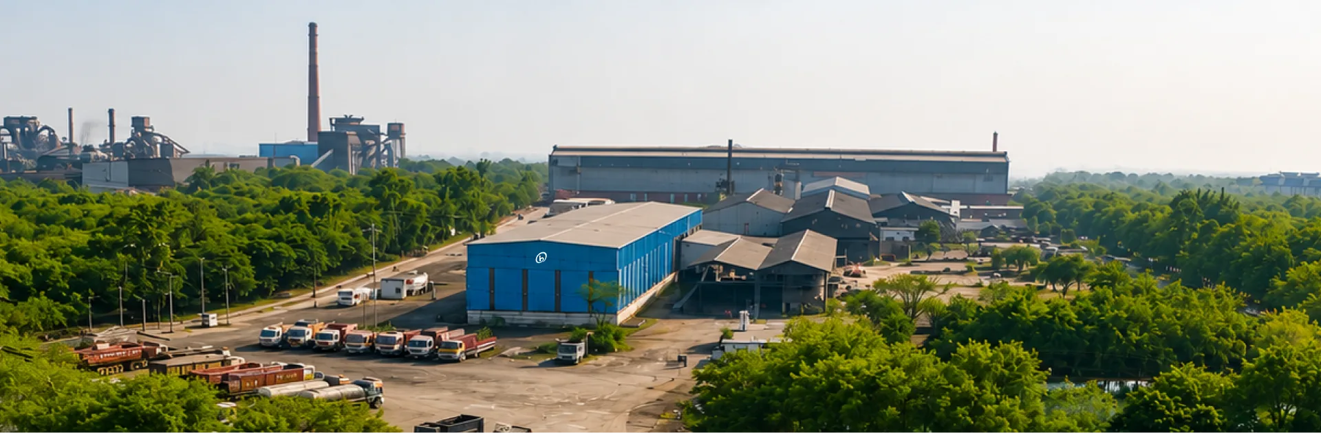 Aerial view of an OfBusiness manufacturing shed