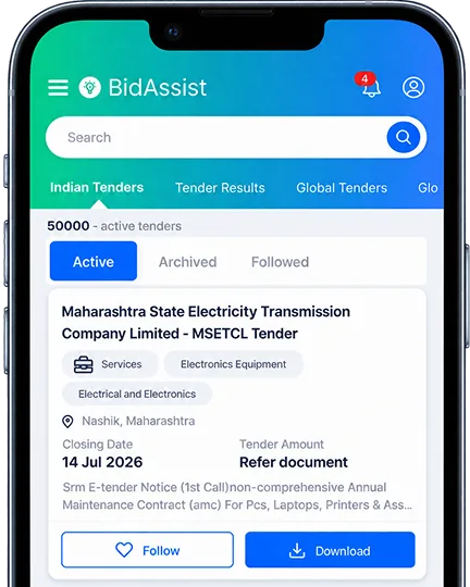 BidAssist tender discovery on mobile