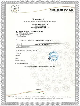 OFB Tech Limited Halal Certified certificate